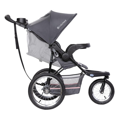 Baby Trend Expedition Jogger Carriola para Todo Terreno con Rueda Frontal Giratoria con Seguro, Asiento Reclinable Acolchado, Dash Pink