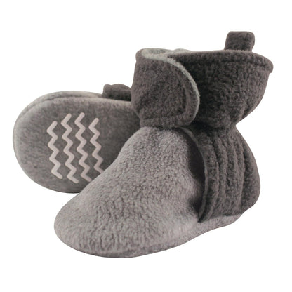 Hudson Baby Botines de Forro Polar Antiderrapantes para Bebé - 6-12 Months - Gris carbón - gris jaspeado
