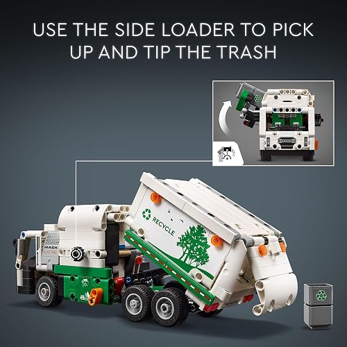 LEGO® Technic™ Camión de Residuos Mack® LR Electric; carros para niños y Trailers de Juguete de colección con Partes Que se mueven y diseño Realista Inspirado en un camión de residuos eléctrico 42167