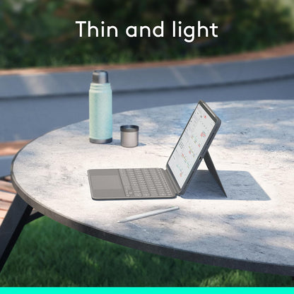 Logitech Combo Touch para iPad Air de 11 Pulgadas (M2, M3 y M4) y iPad Air (5.ª y 6th generación) Funda con Teclado retroiluminado Desmontable con Soporte, Color - Gris Oxford
