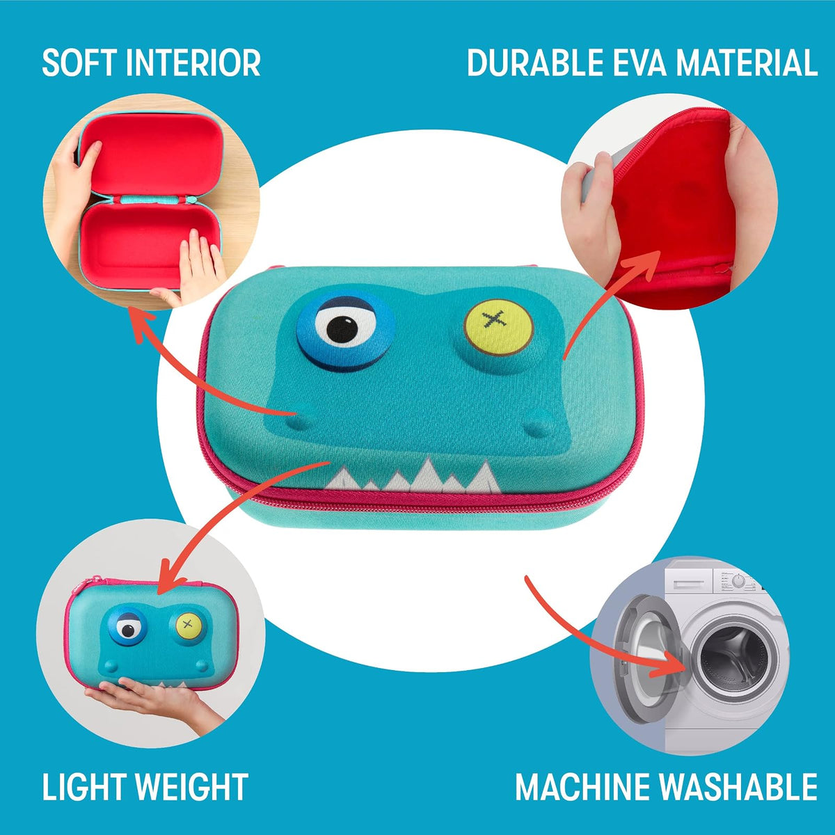 ZIPIT - Estuche para lápices de bestia para niños | Estuche para lápices para la escuela | Bolsa organizadora para lápices | Bolsa para lápices de gran capacidad