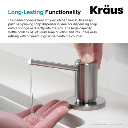 Kraus KSD-43SFS - Dispensador de jabón y loción de Cocina en Acero Inoxidable sin Puntos