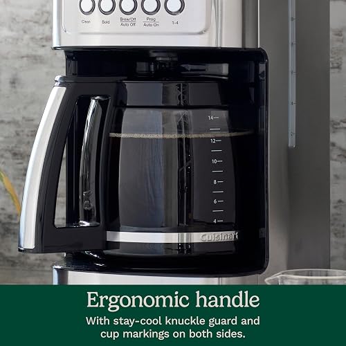 Cuisinart DCC-1200PRC Jarra de vidrio de repuesto, 12 tazas, color negro, Jarra de vidrio, Negro, 14 tazas, 1