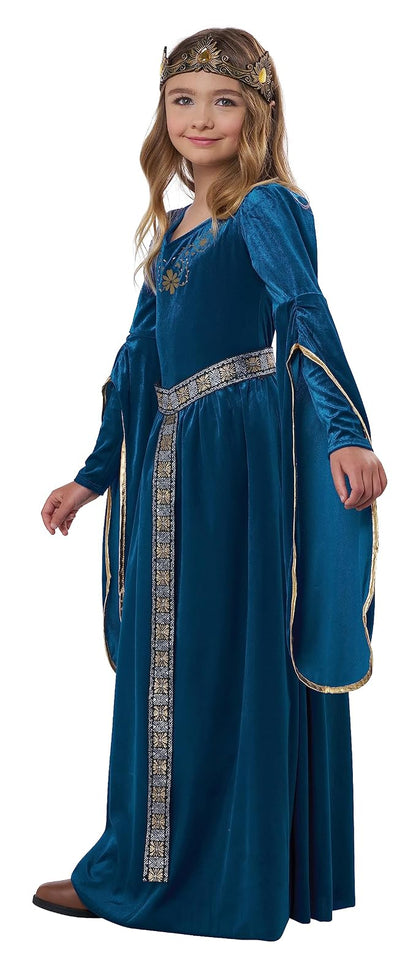 California - Disfraz de princesa medieval, disfraz infantil, talla XS