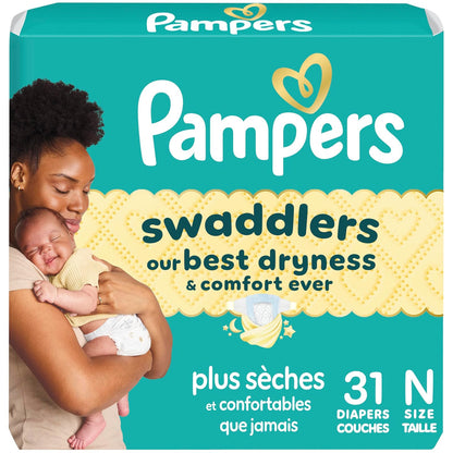 Pampers Swaddlers Pañal Desechable Recién Nacido, Suavidad y Protección Nocturna - 31 count