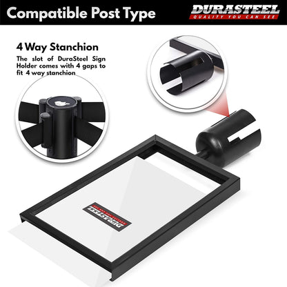 DuraSteel Soporte Para Letrero de Doble Cara 8.5 x 11 Pulgadas con Plexiglás Vertical