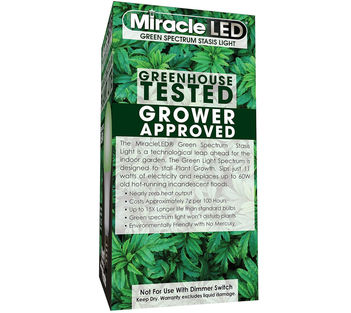 MiracleLED 604614 Luz de estasis de espectro verde, 1 paquete, 60 W para sala de cultivo