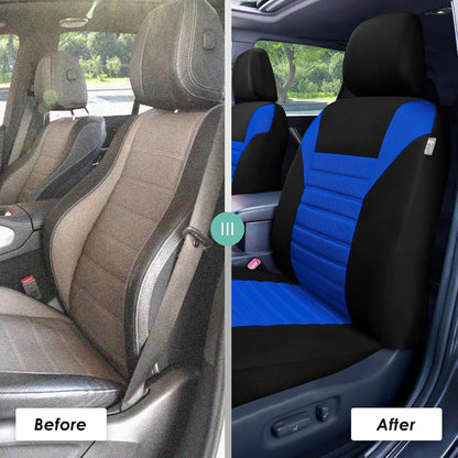 FH Group FB068PURPLE115 - Funda de Asiento de Automóvil Universal púrpura (Compatible con Malla de Aire de diseño en 3D Premium y Banco Trasero Dividido), Azul