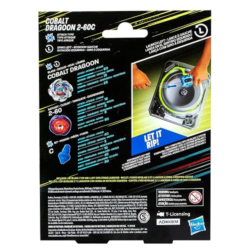 Beyblade X Cobalt Dragoon 2-60C Trompo Metal Rotación Izquierda