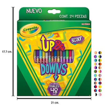 Crayola 24 Lápices de Color Duales Up&Downs