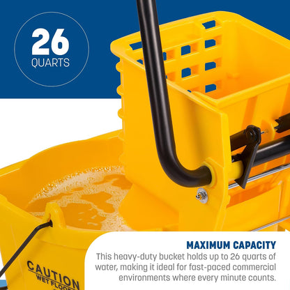 Carlisle Commercial - cubeta de trapeador con escurridor de presión lateral, Marrón, 24.6 l