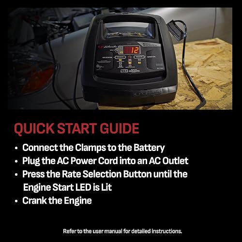 Schumacher Electric Cargador de Batería Automático con Arranque de Motor 85 A/30 A, 6 V/12 V, Negro, SC1307