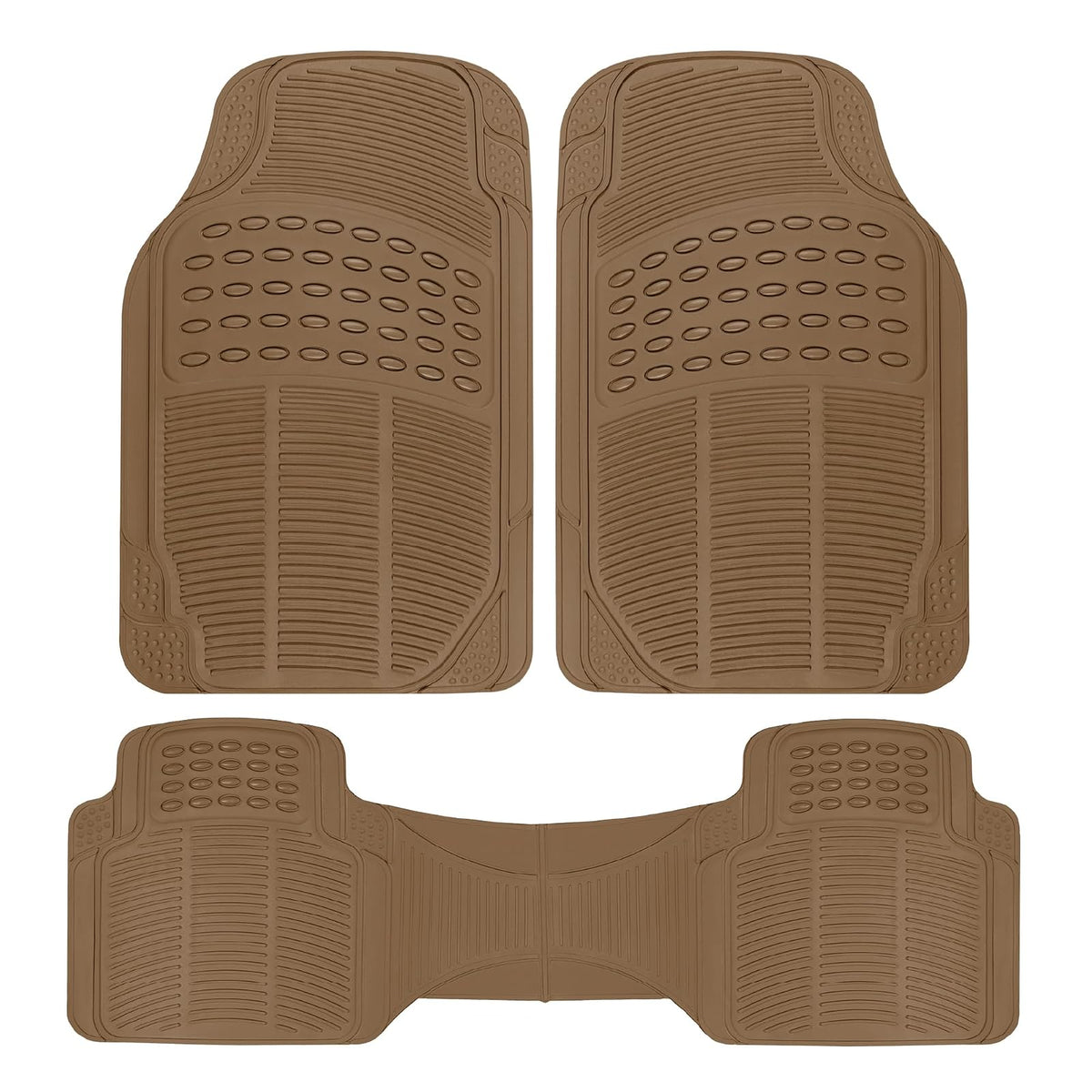 BDK M783BG ProLiner Alfombrillas Piso Goma 3 Piezas Universal Beige para Automóviles Camiones SUV - Beige - 3 piezas
