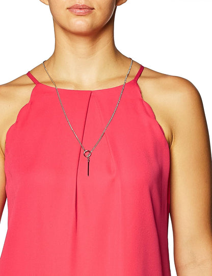A. Byer Camiseta de Tirantes Tejida con Borde Festoneado para Mujer