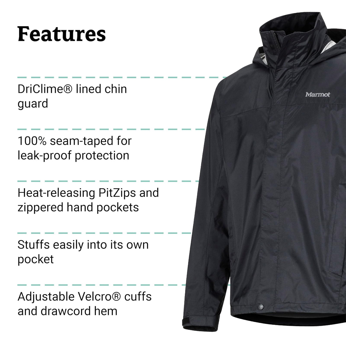 MARMOT PreCip - chamarra ecológica para hombre, transpirable, reciclada, impermeable
