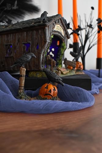 Department 56 Accesorios para pueblos Halloween Crow Creek - Figura de Accesorio de Puente Cubierto, 4.7 Pulgadas