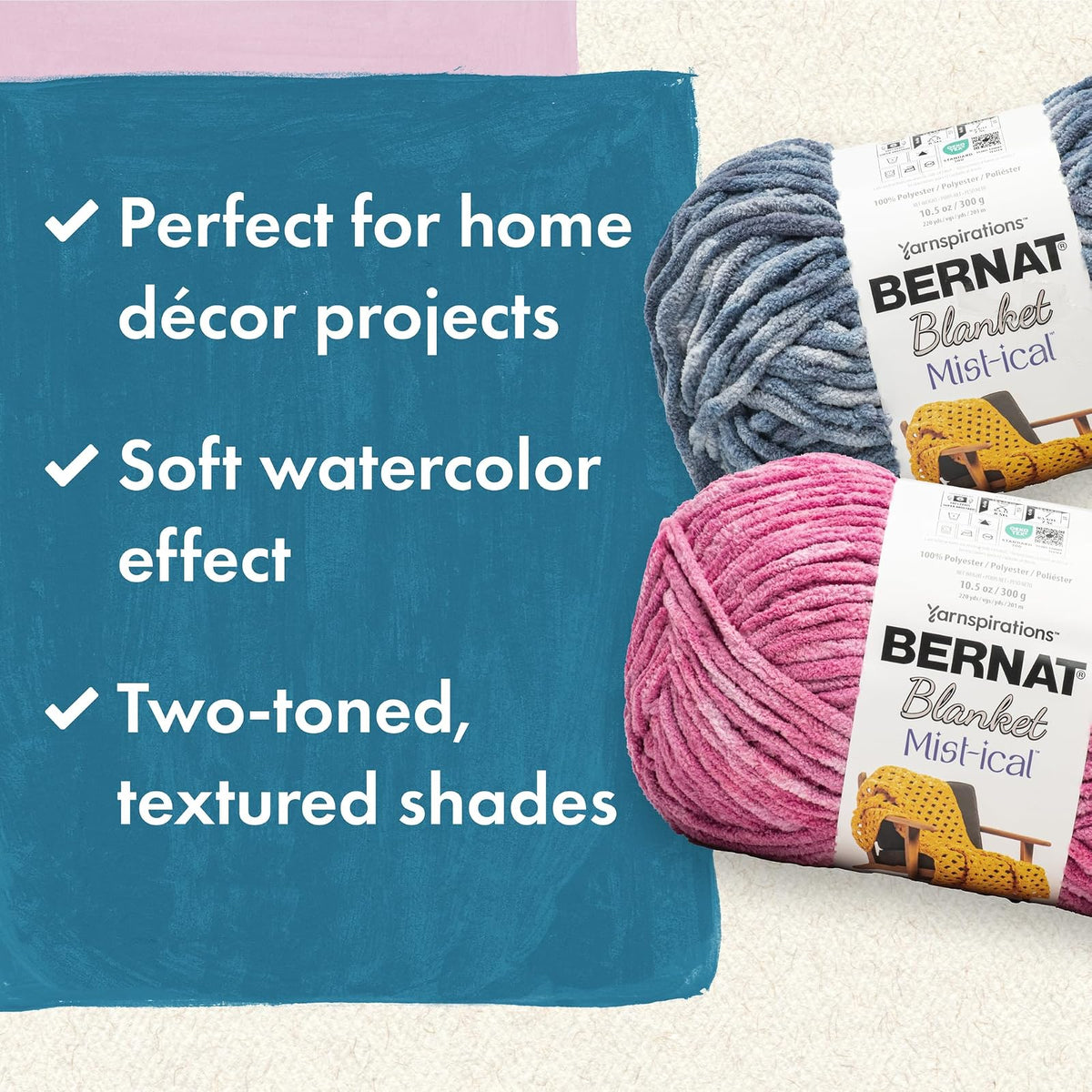 Bernat Blanket Mist-ical Storm Blue Paquete de 2 hilos de 300 g