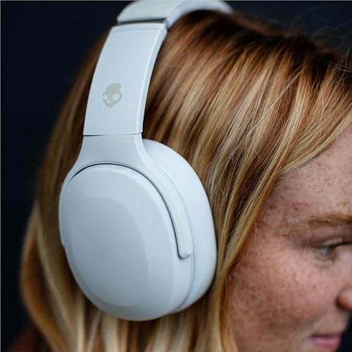Skullcandy Crusher EVO Wireless Multi-Sensory Bass Headphones - Bone | Bluetooth, Noise Isolating Over-Ear Fit, 40 Hours Battery, Microphone, Working Out, Gym, Travel, Studying, Music