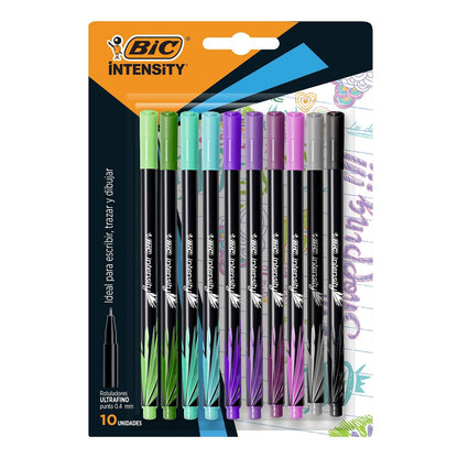 BIC Intensity Plumines de Punto Ultra Fino, 10 Piezas - 10 Piezas