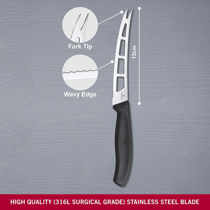 Victorinox 6.7863.13B Cuchillo Para Mantequilla y Queso, 13 cm, Negro