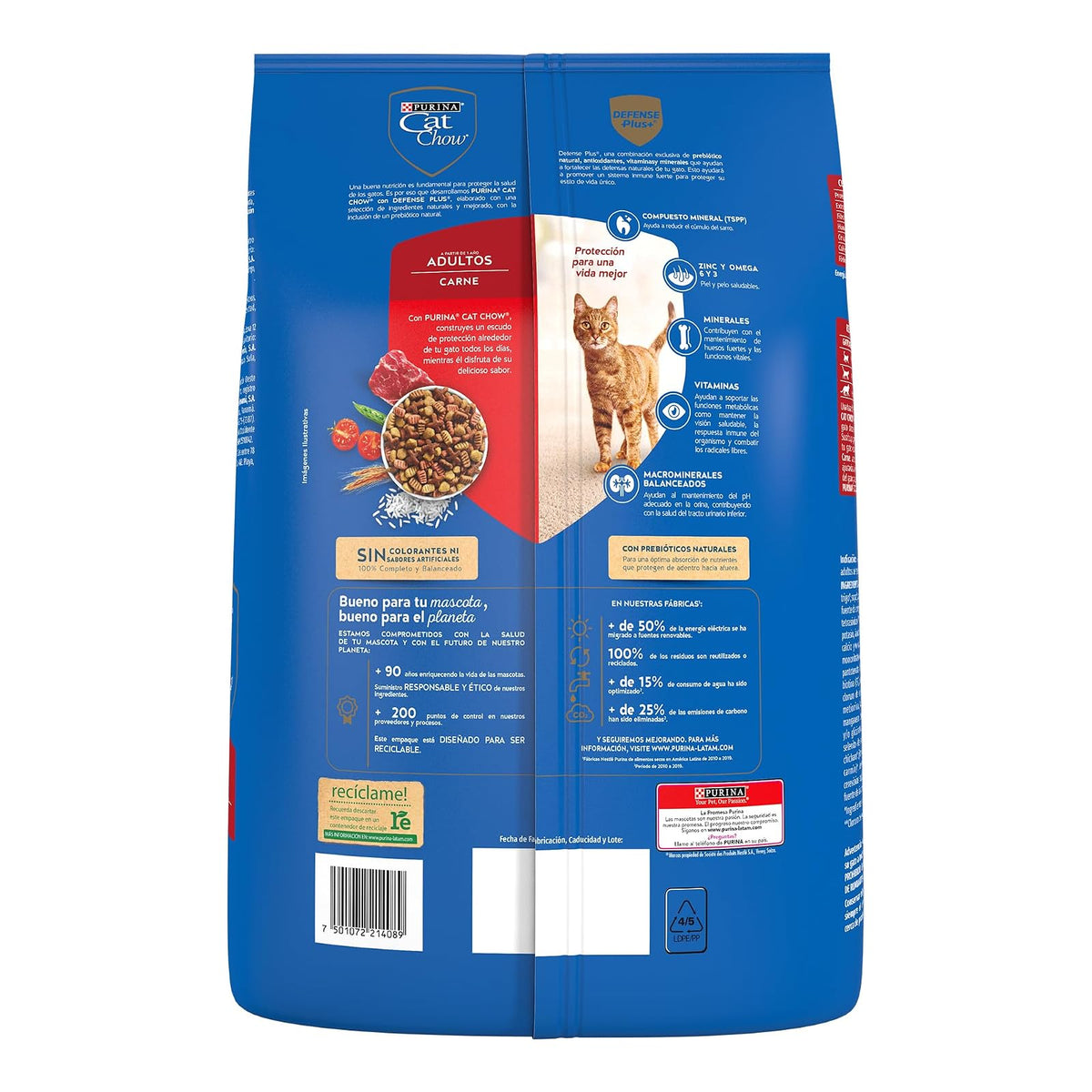 Purina Cat Chow Adulto Todos los Tamaños Sabor Carne 3Kg