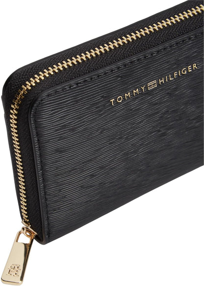 Tommy Hilfiger Cartera Zip Around Walllet para Mujer, Negro