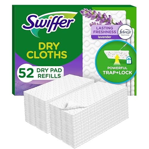 Swiffer Sweeper Paños Multiusos Refill para Pisos, Aroma Lavanda Vainilla, 52 Piezas