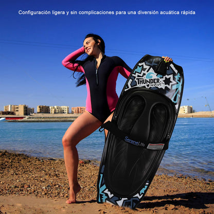 SereneLife - Rodillera Deportiva acuática con Gancho para niños y Adultos, Rodillera con Correa para navegar, Waterboard, arrodillarse, Surf de Rodilla