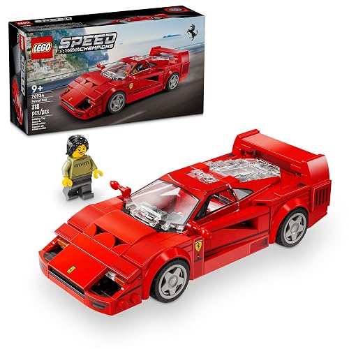 LEGO® Speed Champions Superauto Ferrari F40 Vehículo construible con minifigura de piloto, Modelo de Auto de Juguete Coleccionable, Ideal como Regalo para niños 76934
