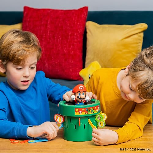 TOMY Pop Up Super Mario - Juego para niños, Juguetes de Super Mario y Juegos Familiares para la Noche de Juegos para niños, Juegos de Mesa e Ideas de Navidad para niños a Partir de 4 años