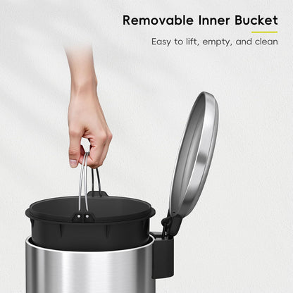 EKO Serene Bote de Basura Baño 5L con Tapa y Cubeta Extraíble