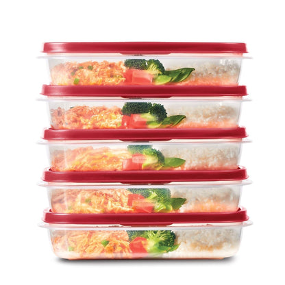 Rubbermaid EasyFindLid - Contenedores para preparación de comidas, 5.5 tazas, color rojo