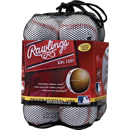 Rawlings OLB3 - Pelotas de béisbol de Grado recreativo, 3 o Bolsa de 12