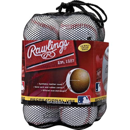 Rawlings OLB3 - Pelotas de béisbol de Grado recreativo, 3 o Bolsa de 12
