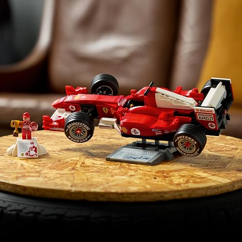 LEGO Icons Ferrari F2004 y Michael Schumacher – Kit de Modelo de Auto – Vehículo de Carreras de F1 Ferrari – Producto Coleccionable de Formula 1 para Adultos – 11375