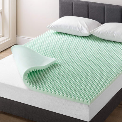 Best Price Mattress Cubrecolchón de Espuma con Diseño de Caja de Huevos, CertiPUR-US - Individual - 2 pulgadas