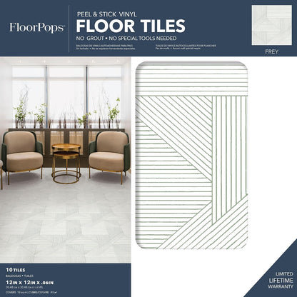 FloorPops FP4948 - Azulejos de piso neutros de 12 x 12 pulgadas