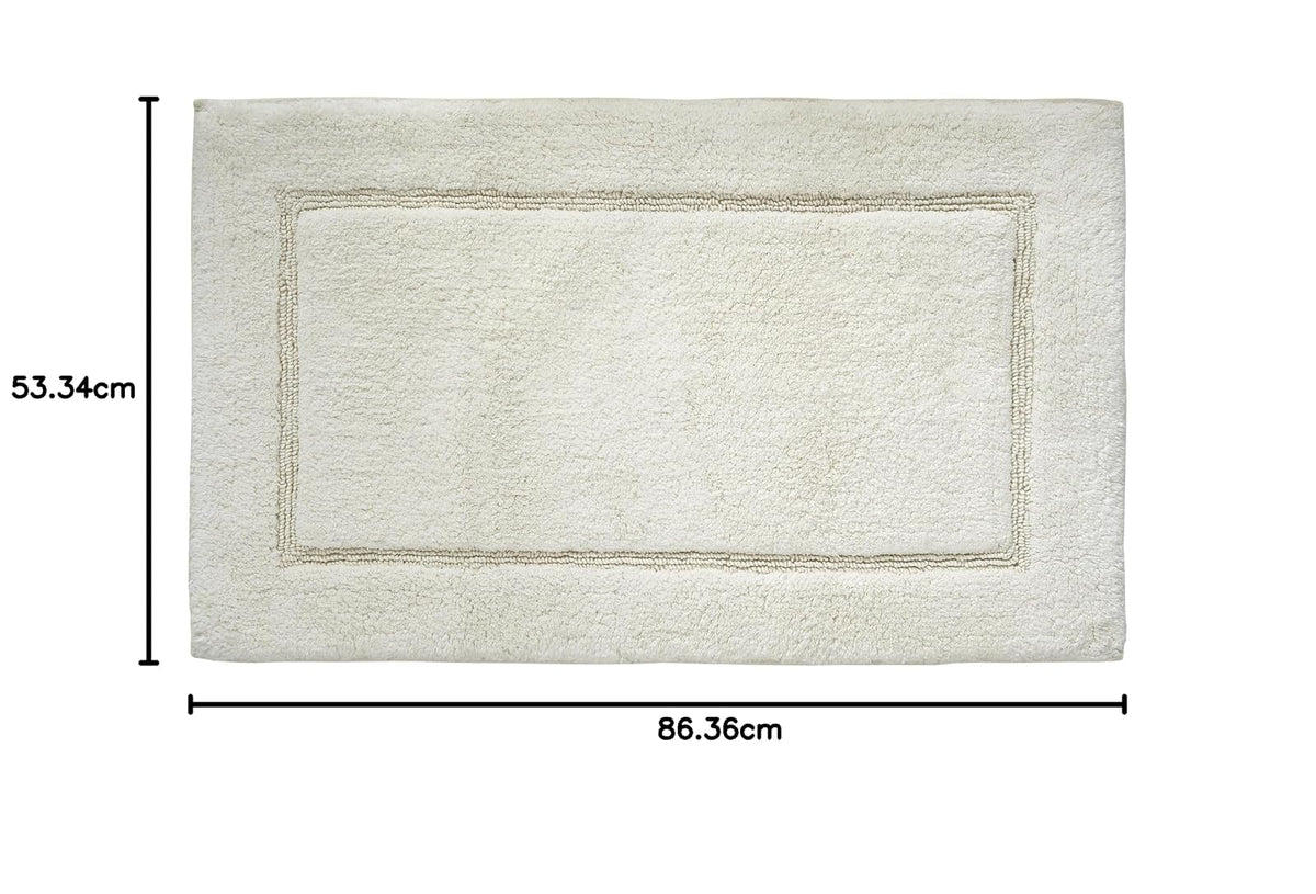 Amrapur Overseas Modern Threads - Juego de 2 tapetes de baño de lujo, algodón peinado suave de bucle sólido, respaldo antideslizante para suelos de baño, 17 x 24 pulgadas y 21 x 34 pulgadas, tapetes de baño absorbentes