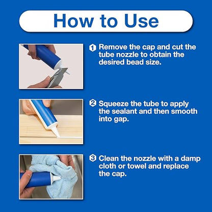 GE Advanced Calafatín de Silicona para Cocina y Baño | Transparente, 3.8 oz, 1 paquete, 100% silicona, impermeable