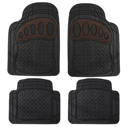FH Group - Alfombrillas para automóvil de Ajuste Universal, Resistentes al Clima para Todo Tipo de Clima, Goma Resistente para la mayoría de Automóviles, SUV y Camiones, con diseño de Huellas, Juego