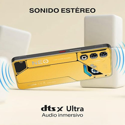 nubia Smartphone Neo 3 GT 5G Amarillo 6.7” 120Hz, 50MP+2MP, 256GB+20 GB RAM(8GB + 12GB Dinámica), Batería 6000mAh, Android 15
