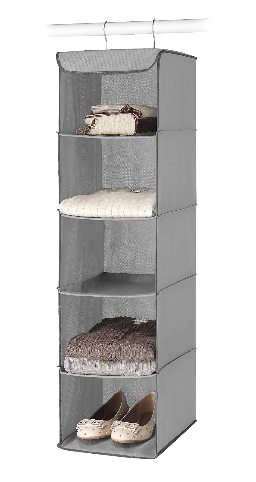 Whitmor - Bolsa de almacenamiento para debajo de la cama, color gris, Accesorio colgante, repisas grises, gris, Set of 1, 1