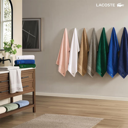Lacoste Heritage - Toalla de baño 100% algodón Supima (Tela de Mezclilla Ligera, 35 x 70 Pulgadas), Altamente Absorbente y de Secado rápido, Toalla de baño súper Suave de Alta Calidad, Esencial para