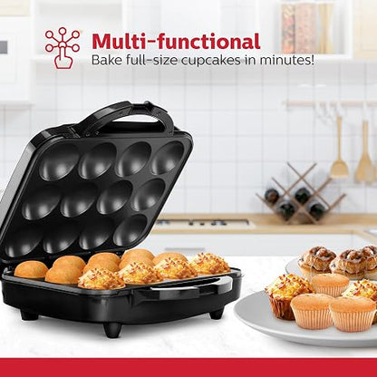 Holstein Housewares HU-09006B - Máquina hacer para cupcakes, Negro, 1