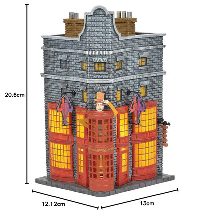 Department 56 Harry Potter Village Weasleys' Wizard Wheezes Lit Building, 8.11 Pulgadas, Multicolor