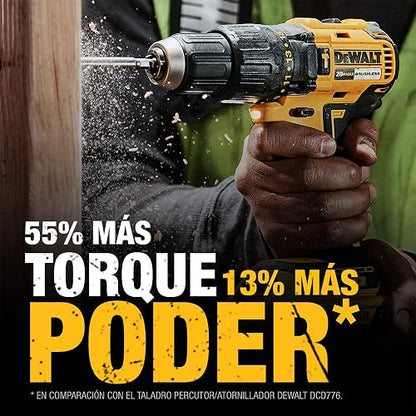 DEWALT Taladro Rotomartillo 1/2" 20V, 2 Baterías y Caja, DCD7781S2A | Taladro Rotomartillo 1/2" (13mm), 20V Máx, Incluye 2 Baterías, Cargador, Caja de Herramientas