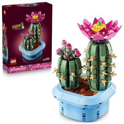 LEGO Cactus en Flor – Planta de Interior Decorativa – Set de Construcción para Mayores de 9 Años – Idea de Regalo para Niñas y Niños – Cactus en Maceta – 11509
