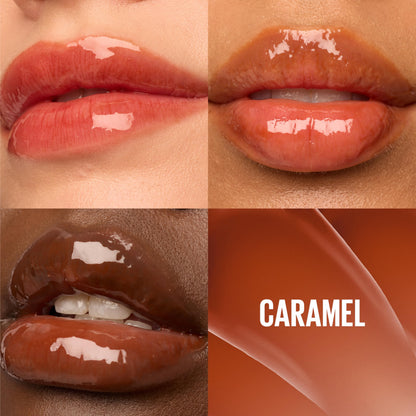 Maybelline, Lifter Gloss con ácido hialurónico, aspecto más voluminoso, Caramel, 1 unidad