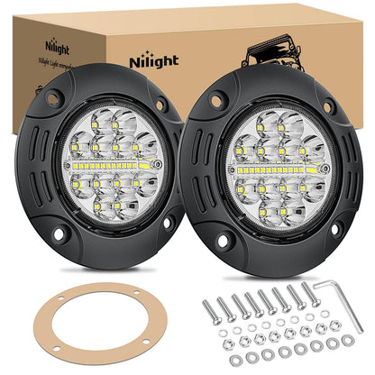 Nilight Cápsulas LED 6 Pulgadas 39W Combo Spot/Flood - 2 cápsulas LED de 24 LED