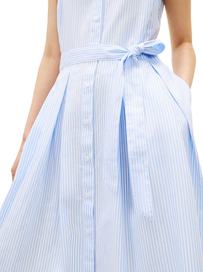 Tommy Hilfiger Sleeveless Cotton Shirt Dress Business Casual Dress Vestido Informal Mujer